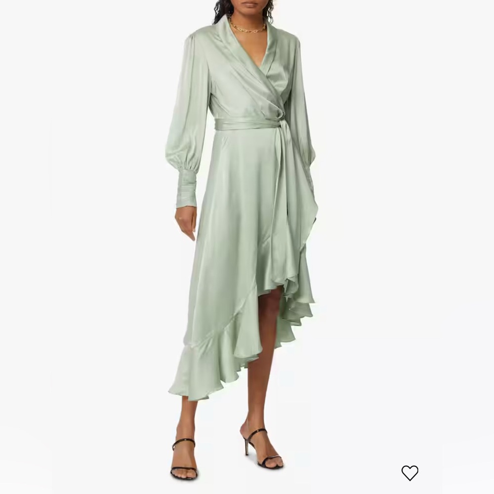 Zimmermann Light Green Asymmetrical Dress